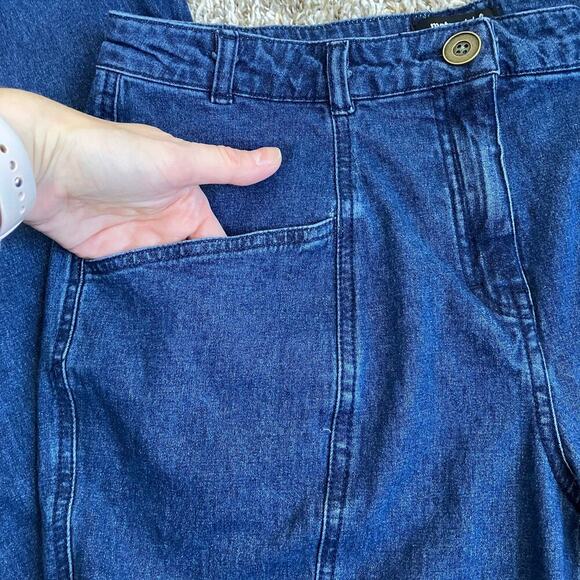 Metrostyle Sz 8 Vtg Y2K Relaxed Baggy Cargo Jeans Dark Wash Pockets Streetwear - Picture 11 of 16